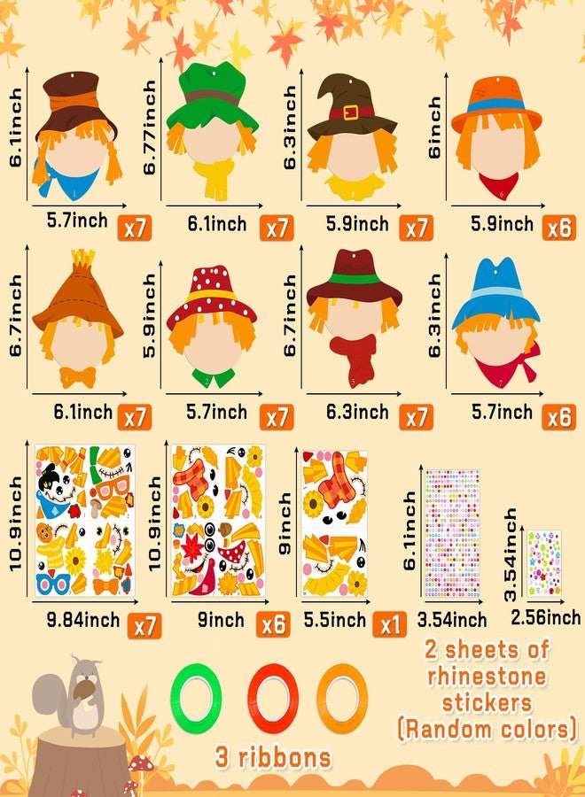 Eternity sky 54PCS Fall Thanksgiving Scarecrow Crafts Kits for Kids: DIY Autumn Ornaments Arts and Crafts for School Games Classroom Activities Home Party Supplies - Image 5